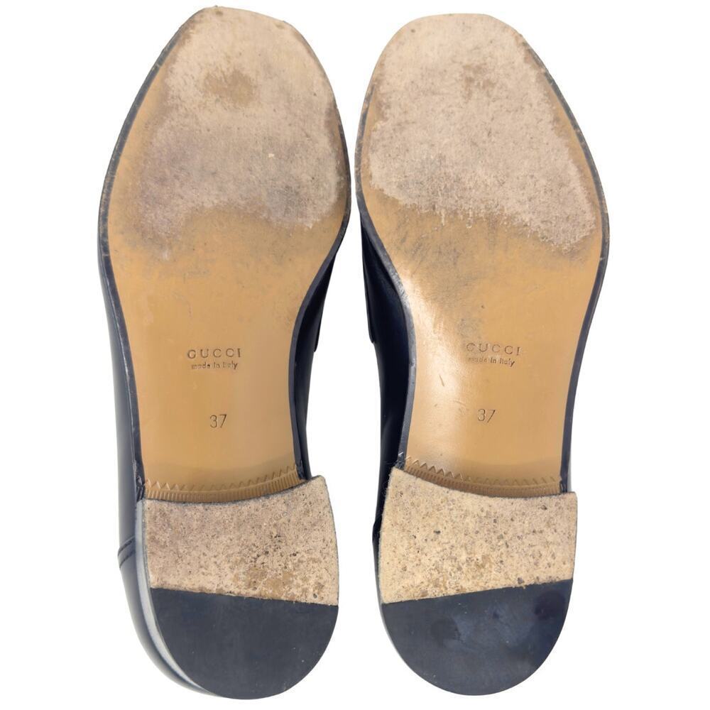 Gucci Jakarta Loafers Interlocking GG Logo Gold Horsebit Black‎ Calfskin Leather - Picture 9 of 10